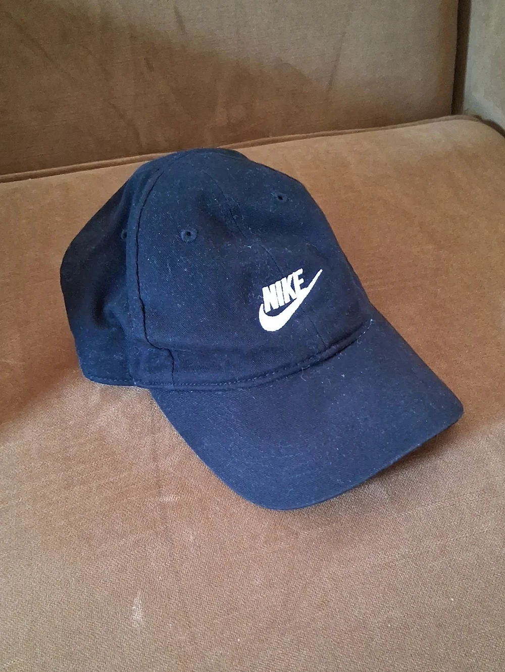 Nike Kids Black Cap with White Swoosh